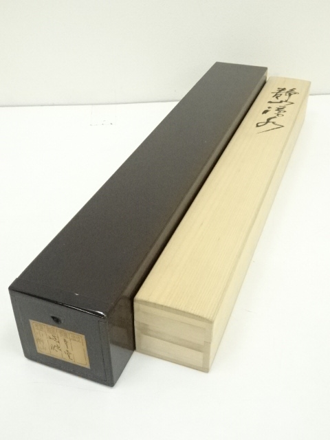 道具 ] - 道具 内田幸堂筆 彩色山水 静山流水 肉筆絹本掛軸（共